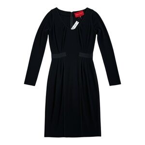 Christian Lacroix Black Long-Sleeve Tailored Sheath Dress